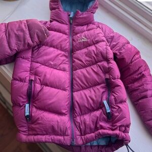 LL BEAN purple down jacket fleece lined size 4T